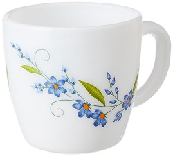 CELLO Ricca Mug 6 Pcs Set | Cups for Tea,Coffee,Espressoc| Thermal Resistant | Light Weight | Ideal Gifting Option | Blue Creeper | 100ml
