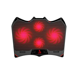 TAG GAMERZ USB Cooling Pad Batman, Portable Slim Quiet USB Powered Laptop Gaming Cooler with 3 Level Adjustable Stand | 4-Red-LED Fans| Dual-USB-Port