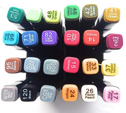 Sabahz Trading  Twin Tip Alcohol Based Marker Pen for Manga and Impression Sketch Marker for Art Lovers Designer and Artist (24 pcs Marker Set)