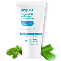 Perfora Whitening Toothpaste - 150 gms (Pack of 1) | Instant Teeth Whitening Toothpaste | Toothpaste for Kids & Adults | SLS Free Toothpaste | No Artificial Sweeteners | Made Safe Certified | Vegan Friendly Gel Toothpaste - Fresh Mint (Flavor)