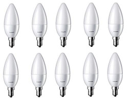 Philips 2.7-Watt 250-lumen Frosted Candle E14 Base (Cool White, Pack o