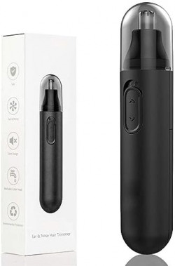 Painless Ear and Nose Hair Trimmer for Men Women, Portable Removable Cleaning Trimmer with Dual-Edge Blades for Efficient Cutting, Hair Remover for Ears Eyebrows Neck Black