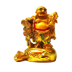 Ripe India L Laughing Buddha Stand On Money Potli for Health Wealth and Happiness