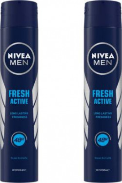 NIVEA Deo Spray Fresh Active None Antiperspirant, Male 200ml, Pack of 2 Deodorant Spray  -  For Men (200 ml, Pack of 2)