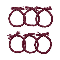 Amazon Brand - Solimo Women's Rubber Bands with Bow, Maroon, Pack of 6