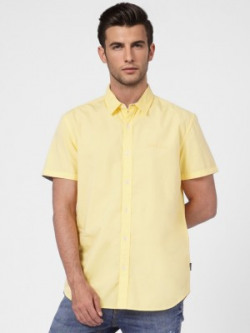 JACK & JONES Men Solid Casual Yellow Shirt Starts@675