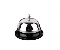 Call Bell 3.35 Inch Diameter With Metal Anti-Rust Construction, Ringing, Durable, Desk Service for Hotels, Schools, Restaurants, Reception Areas, Hospitals, Warehouses (Silver)