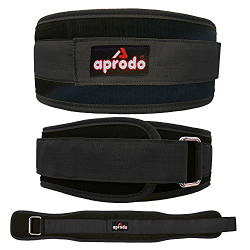 APRODO Multipurpose Weight Lifting Belt for Back Support Comfortable & Durable for Weightlifting, Gym, Workout - 100% Nylon, (4 Inch Wide) for Men and Women (BLACK, Medium 32'' - 36'')