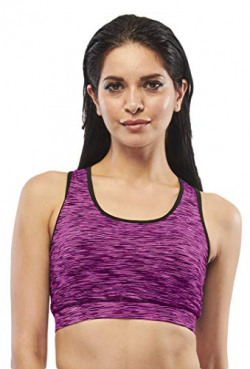 LYCOT- Ladies Printed Racer Back Sports Bra for All Fitness Activities (Wine |Size: S)