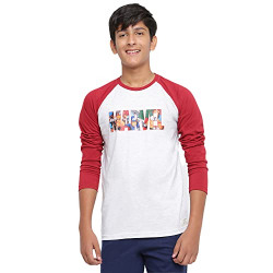 Boys Regular Fit Printed Round Neck Cotton Tshirt 