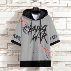 NB NICKY BOY Typography Men Round Neck Grey T-Shirt