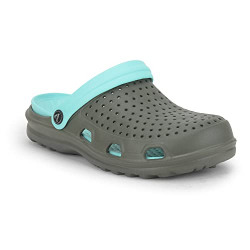 Aqualite Light Weight | Best Fit | Anti Skid | Water Resistant | Cushioned Dark Grey-Sea Green Clogs | Sandals for Men