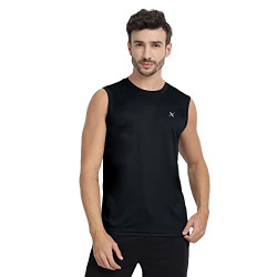 FTX Men's Solid Regular Fit T-Shirt (788-PO1_Black