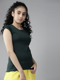 UTH by Roadster Girls Green Cotton Top