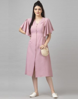 Selvia Women A-line Pink Dress