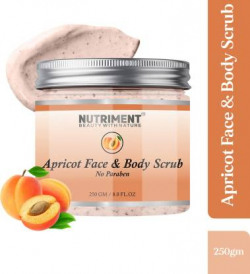 Nutriment Apricot Scrub for Dead skin Cells Removal, Removing Blackheads and Revitalises Healthy Skin, Paraban Free 250gram Suitable for all skin types Scrub (250 g)