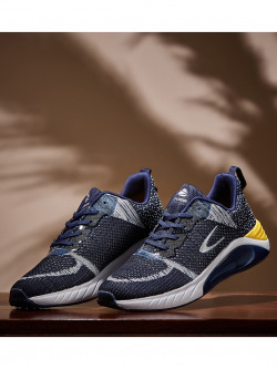 Duke Men Navy Blue Textile Running Shoes