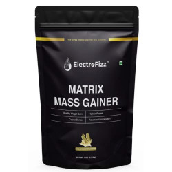 ElectroFizz Matrix Mass Gainer | Weight Gainer with 25+ Essential Vitamins & Minerals, 3gm Creatine, 12gm Protein, 69gm Carbs and 365 Calories -1kg, 30 Servings (Malai Kulfi)