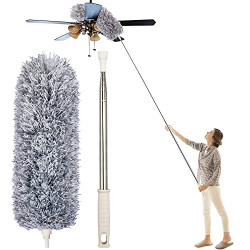 Hallstatt Upgraded Microfiber Duster For Cleaning With Extension Pole 30-100 Inch,With Bendable H...