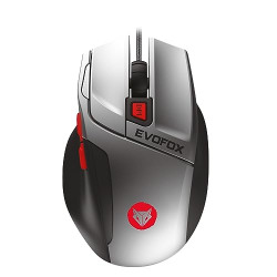 EvoFox Shade Gaming Mouse with 7 Rainbow Color Lighting with Fade Effect | 1200-1800-2400-3600DPI | Ergonomic Design | 10 Million Clicks | Durable Huano Switches | Lightweight (Grey)
