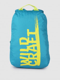 Wildcraft Unisex Teal Blue & Lime Green Brand Logo Print Backpack