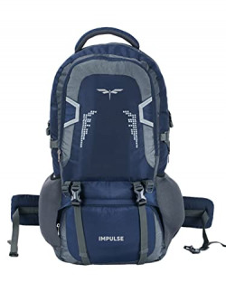 Impulse rucksack bags 60 litres travel bag for men tourist bag for travel backpack for hiking trekking Bag for men camping Reflect Blue bag with 1 Year Warranty (Blue)