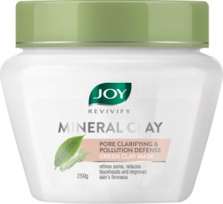 Joy Revivify Green Clay Mask Pore Clarifying and Pollution Defense Mask With Green Tea, Hyaluronic Acid, Jojoba Seed Oil & Lemongrass Oil, Clay Face Mask - No Parabens(250 g)