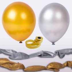 YNS CRAFTS STOCK Solid Metallic-Party Decorations Balloon for Decoration Birthday-Anniversary-Engagement-Office Party ( Gold and Silver ,Pack of 51)