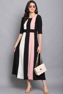 Women Fit and Flare Multicolor Dress