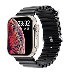GIZMORE GizFit Vogue Bluetooth Calling Smartwatch | 1.95 Inch HD Display | 600 NITS Smartwatch (Black)