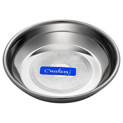 Neelam Stainless Steel 5 22G Diamond Halwa Plate, 9.8 cm, Silver