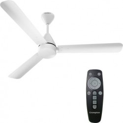 Crompton Energion Hyperjet 5 Star 1200 mm BLDC Motor with Remote 3 Blade Ceiling Fan (White, Pack of 1)