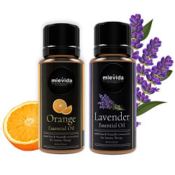 Mievida Orange and Lavender Essential oil, 100% Pure and Naturally Extracted, Therapeutic Grade Essential Oil, Pack of 2(10 ml each)