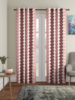 Cortina Set of 2 Floral Printed Door Curtains