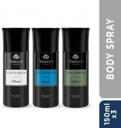 Yardley London Gentleman Classic,Gentleman Urbane,Gentleman Royale Deodorant Spray  -  For Men (450 ml, Pack of 3)