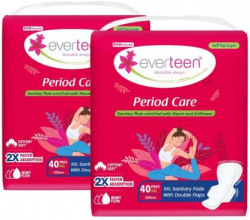 everteen Period Care XXL Soft with Neem-Safflower - (40 Pads Each) Sanitary Pad (Pack of 2)