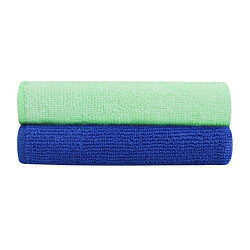Bathla Spic & Span Multi Purpose Micro Fiber Cleaning Cloth - 300 GSM: 40cmx40cm (Pack of 2 - Dark Blue + Light Green)