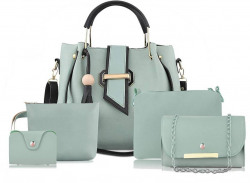 Women Green Hand-held Bag - Extra Spacious (Pack of: 5)