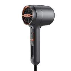 ZeniQ Hair Dryer 110000 RPM Motor Blow Hair Dryer, 1600 Watts With ION Technology & 3 speed and Hot/Cool/Warm Temp settings, Detachable Slim professional nozzle, Fast Drying for Travel, Salon, Women Gifts - Black