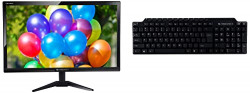 ZEBRONICS A22FHD LED 54.6cm (21.5") 1920x1080 FHD Resolution Monitor with HDMI & ZEB-KM2100 Multimedia USB Keyboard Comes with 114 Keys Including 12 Dedicated Multimedia Keys & with Rupee Key
