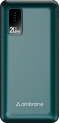 Ambrane 20000 mAh Power Bank (10.5 W, Fast Charging)(Green, Lithium Polymer)