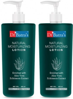 Dr Batra's Natural Moisturizing Lotion Enriched With Echinacea & Aloe vera - 400 ml (Pack of 2)(800 ml)