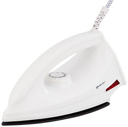 Bajaj DX-6 1000 Watts Dry Iron with Advance Soleplate and Anti-bacterial German Coating Technology, White, Plastic