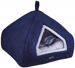AmazonBasics Premium Soft Velvet Cats Kittens Pet Hut House | (L x W x H) 40 x 40 x 40 cm (S)