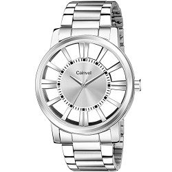 CAINVEL Analog Silver Transparent Dial Silver Chain Watch - CV7761