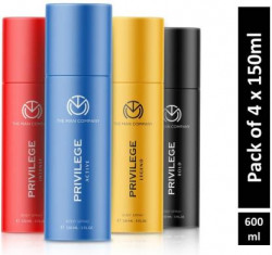 THE MAN COMPANY Privilege Intense , Legend, Bold & Active Deodorant Spray  -  For Men (600 ml, Pack of 4)
