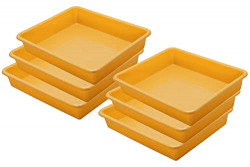 Wonder Homeware Exel Small Tray Heavy Quality, Set of 6 Pcs, 2 LTR, Yellow Color