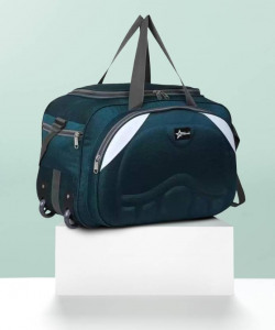 80 L Strolley Duffel Bag - Light weight travel luggage bag with wheels combo pack color - Purple, Green - Large Capacity