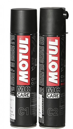 Motul Combo of C2 Chain Lube (400 ml) and C1 Chain Clean for All Bikes (400 ml) (LBCH014)