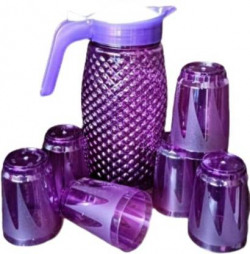 NECKTECH Beautiful Jug with 6 Pieces Glasses Set for Juice/Water Serve (2 L) N26 Jug Glass Set (Plastic)